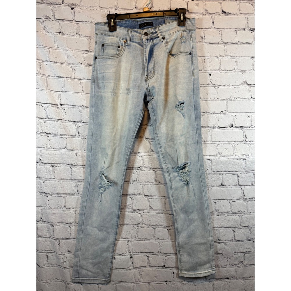 Aeropostale Super Skinny‎ Light Wash Distressed Ripped Jeans 32x30